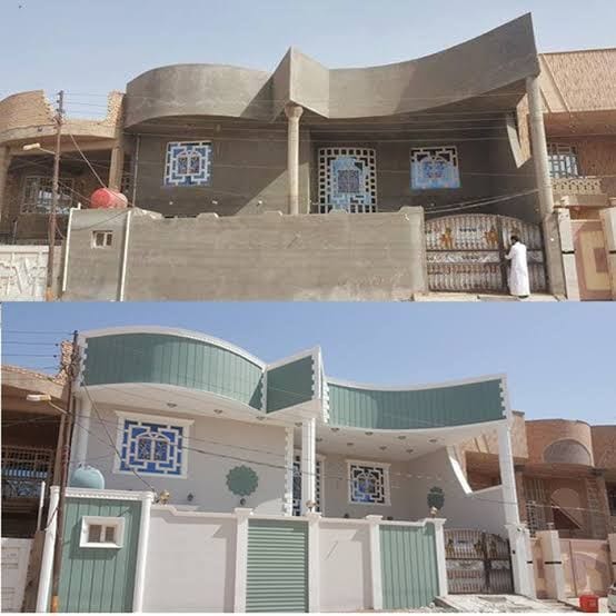 نموذجان لواجهات فلل بعد تنفيذ أعمال التشطيب